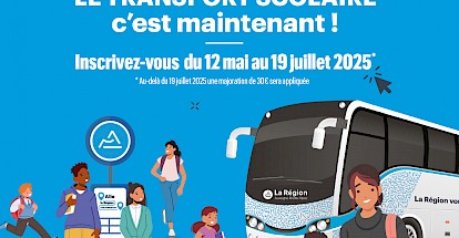 Inscriptions aux transports scolaires de la REGION pour la rentrée scolaire 2025-2026