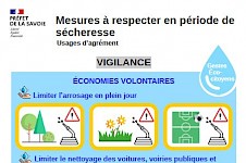 Passage en situation "vigilance" sécheresse de la Savoie